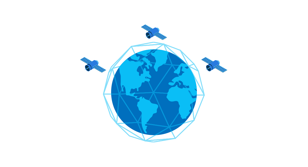 Environmental-Tabbed-1 Globe with LEO Satellites