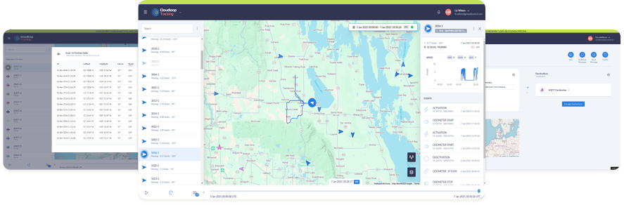 Cloudloop Tracking Land Vehicle Screenshots