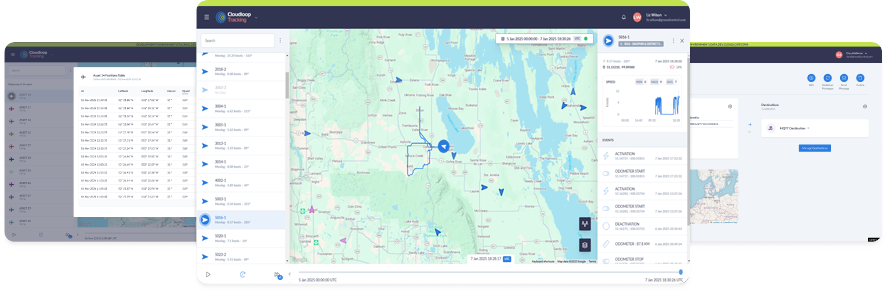 Cloudloop Tracking Land Vehicle Screenshots