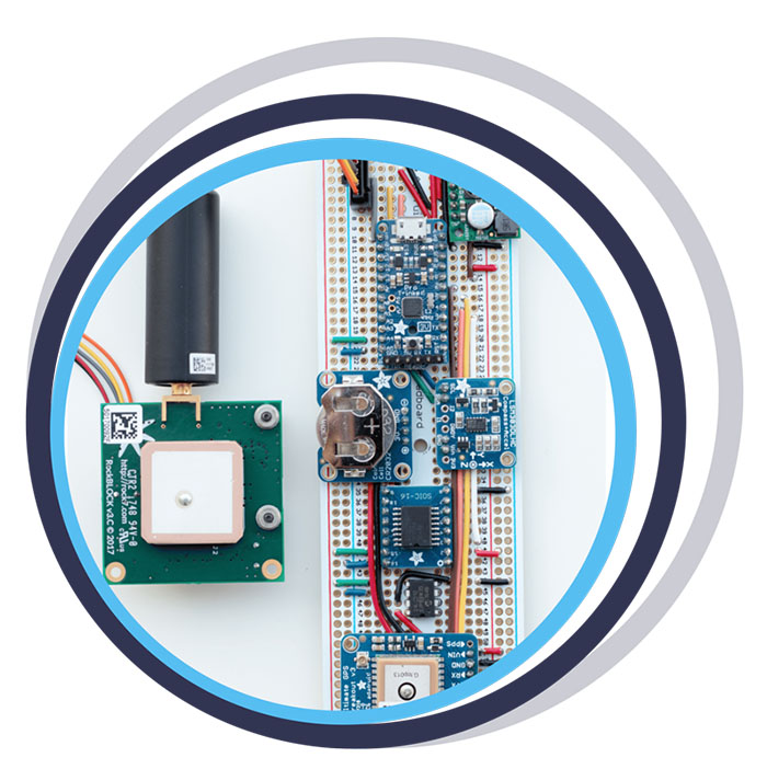 RockBLOCK satellite receiver and sensors