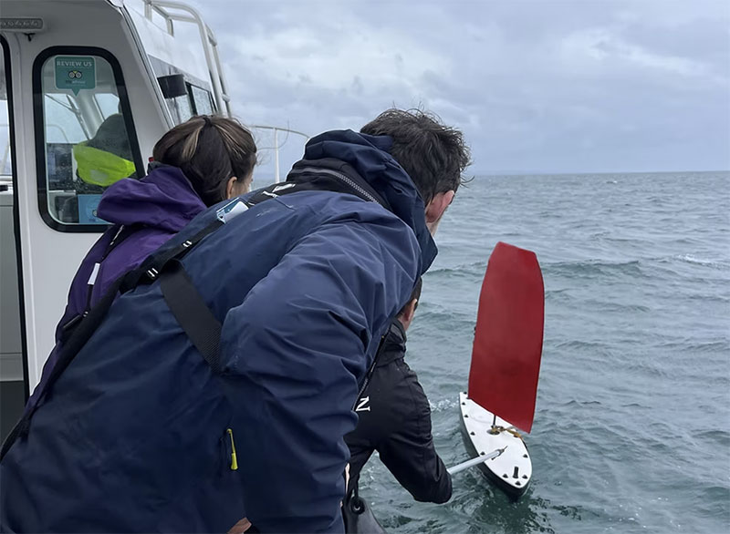 Oshen team launching micro vessel