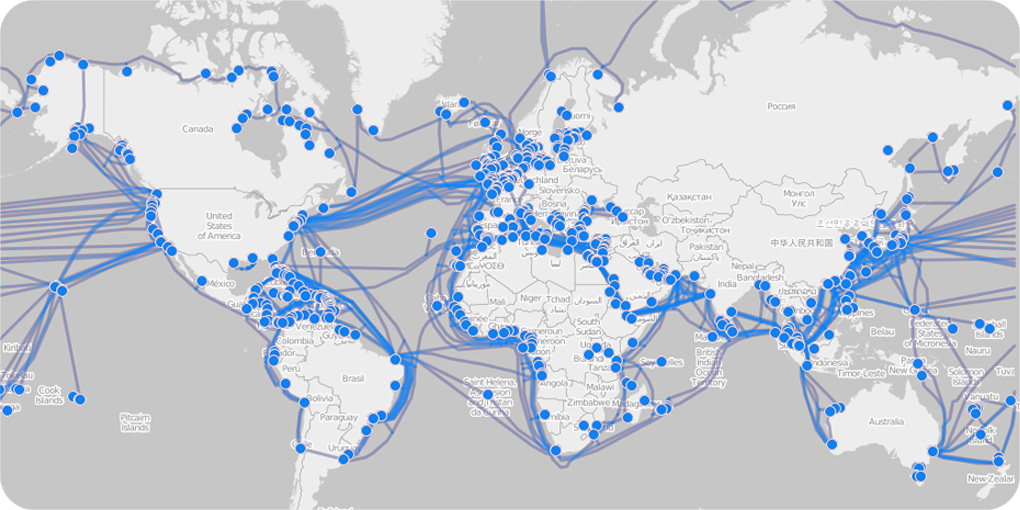 Map of Undersea Cables